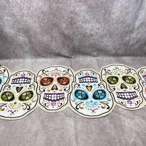 Sugar Skull Embroidered Table Runner 14" X 48" Cynthia Rowley Curious New York